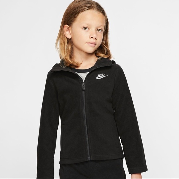 NWT Nike Unisex Kids Fleece Jacket Black Zip-Up